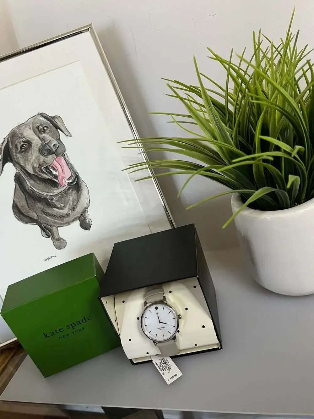 Kate Spade New York Metro Clocktower Gray Leather Strap Watch KSW1141